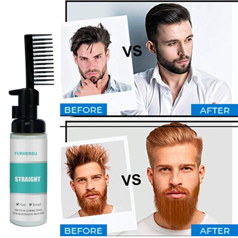 YURHERSU Straight hair mousse hair softener, styling agent, no pull, no clip correction softener