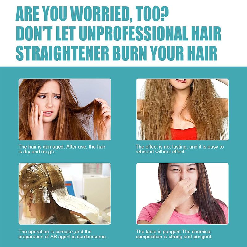 YURHERSU Straight hair mousse hair softener, styling agent, no pull, no clip correction softener