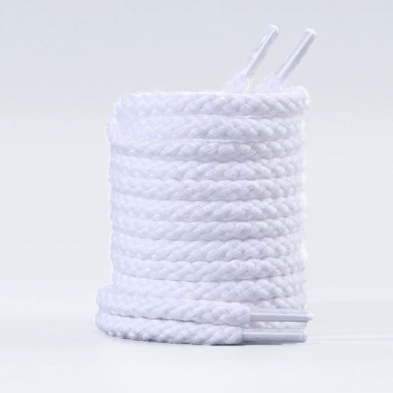High quality cotton and polyester round shoelaces, length 160 cm, solid color, high-quality cotton and polyester round shoelaces