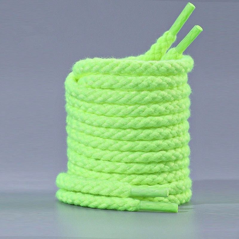 High quality cotton and polyester round shoelaces, length 160 cm, solid color, high-quality cotton and polyester round shoelaces