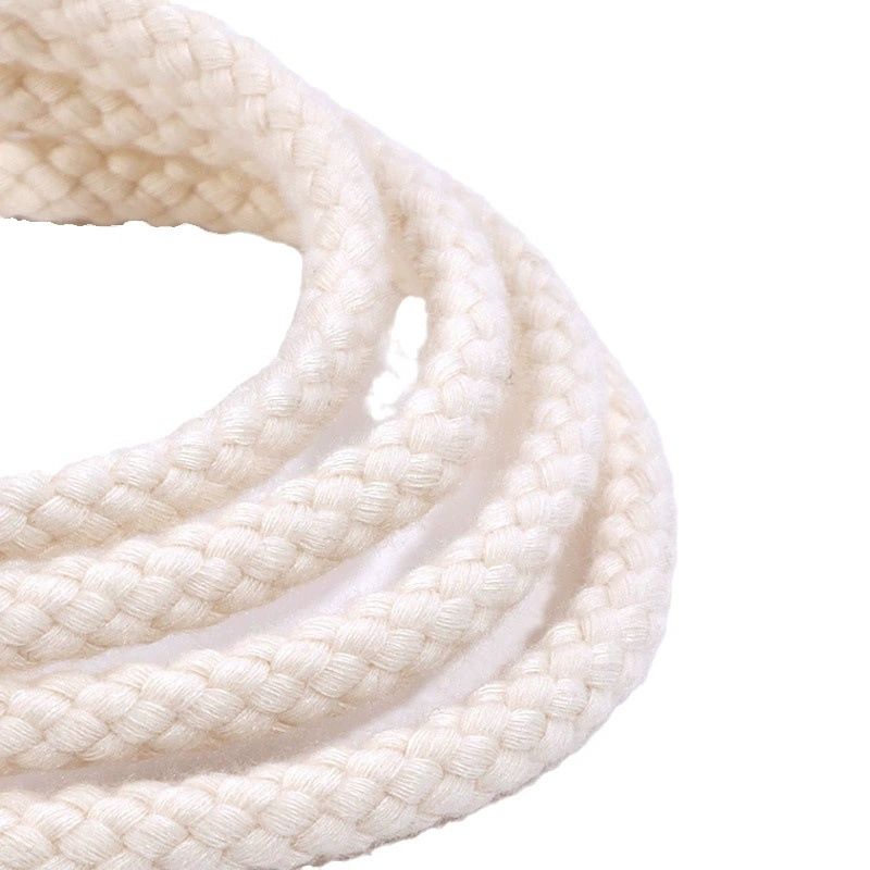 High quality cotton and polyester round shoelaces, length 160 cm, solid color, high-quality cotton and polyester round shoelaces