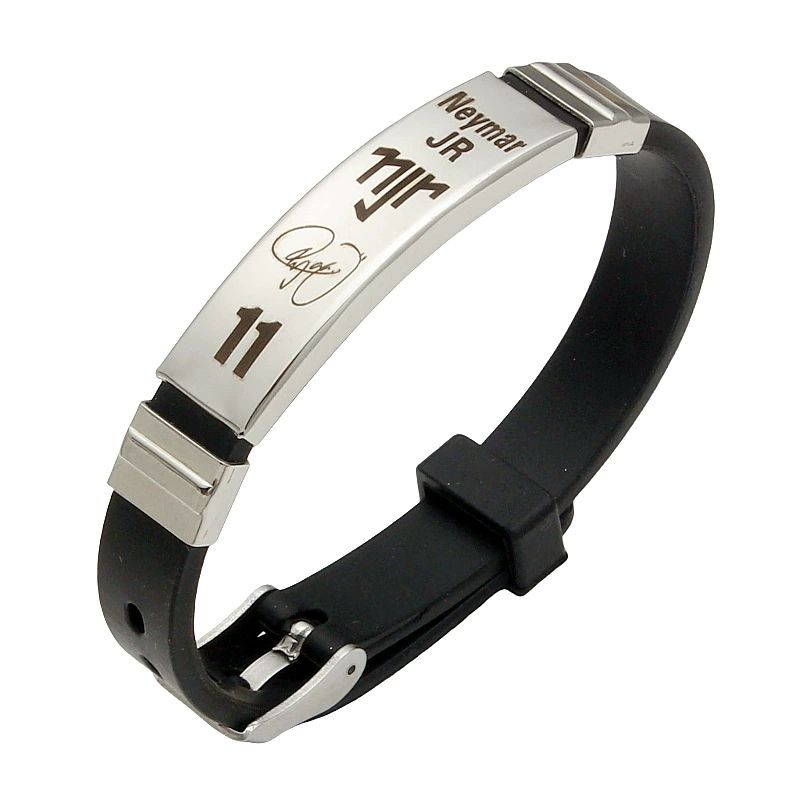 Messi, Cristiano Ronaldo, Neymar, football star, stainless steel silicone bracelet, boys' football accessories gift