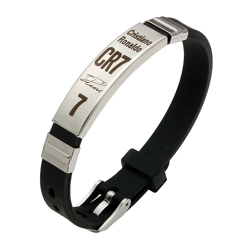 Messi, Cristiano Ronaldo, Neymar, football star, stainless steel silicone bracelet, boys' football accessories gift