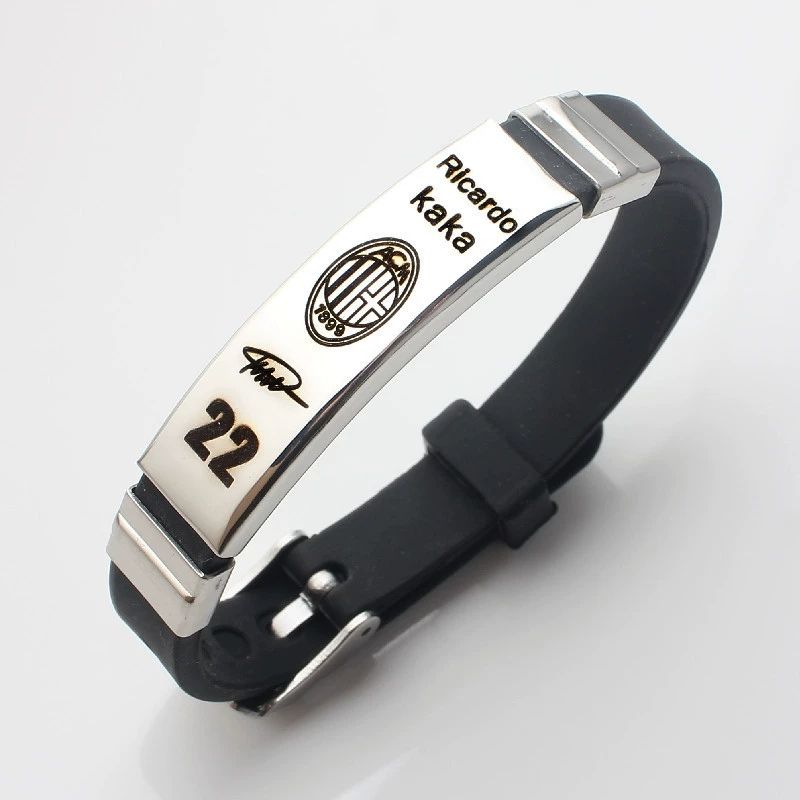 Messi, Cristiano Ronaldo, Neymar, football star, stainless steel silicone bracelet, boys' football accessories gift