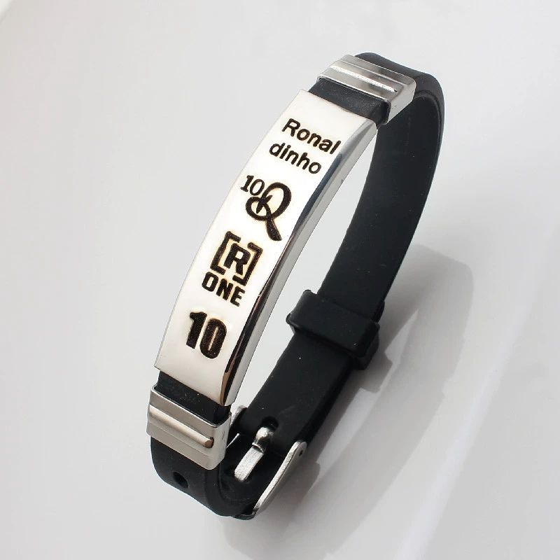 Messi, Cristiano Ronaldo, Neymar, football star, stainless steel silicone bracelet, boys' football accessories gift
