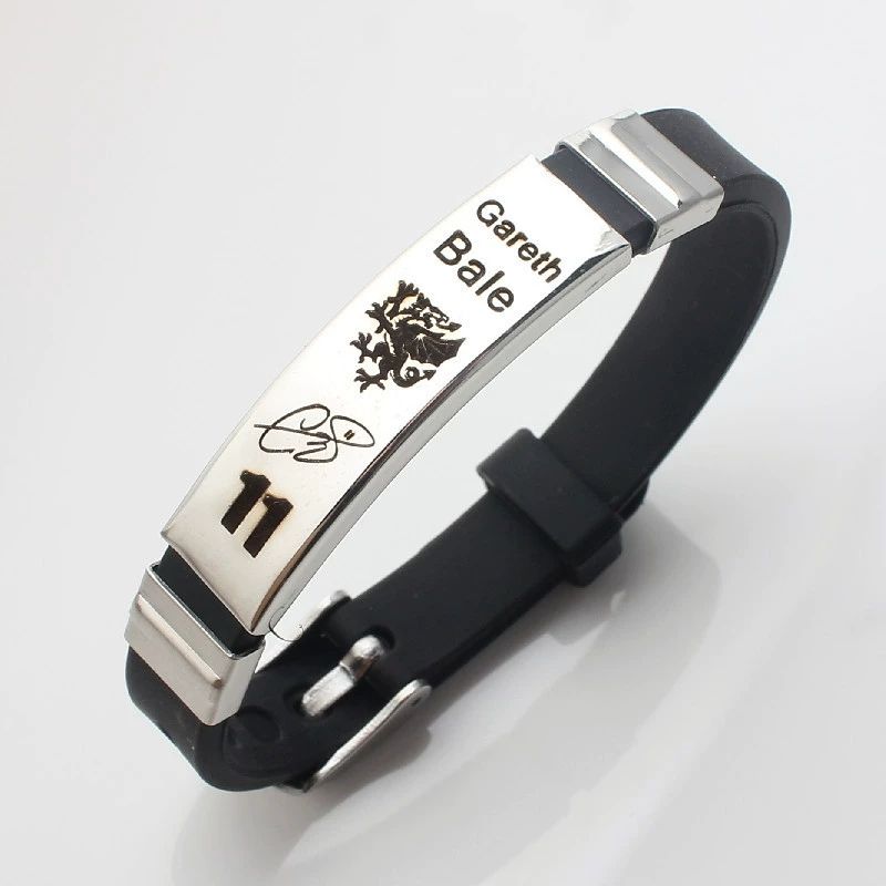 Messi, Cristiano Ronaldo, Neymar, football star, stainless steel silicone bracelet, boys' football accessories gift