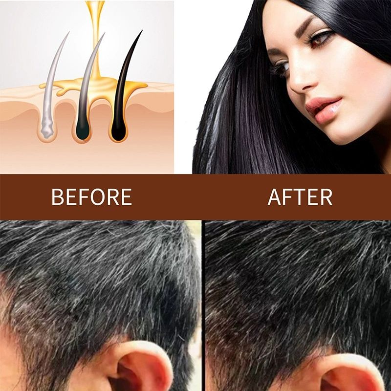 YURHERSU Cross border Polygonum multiflorum shampoo essence to repair natural black hair