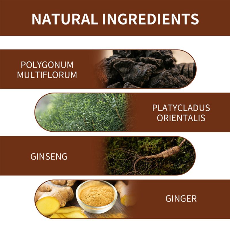YURHERSU Cross border Polygonum multiflorum shampoo essence to repair natural black hair