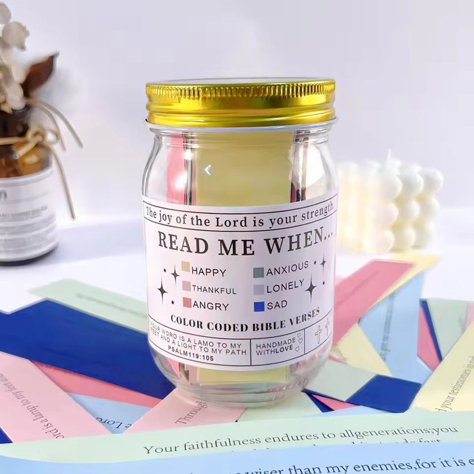 Verse Jar Bible Verses in A Jar Color Coded Blessings Jar 60 Cards Give The Comfort of God's Best Christian Bible Gifts