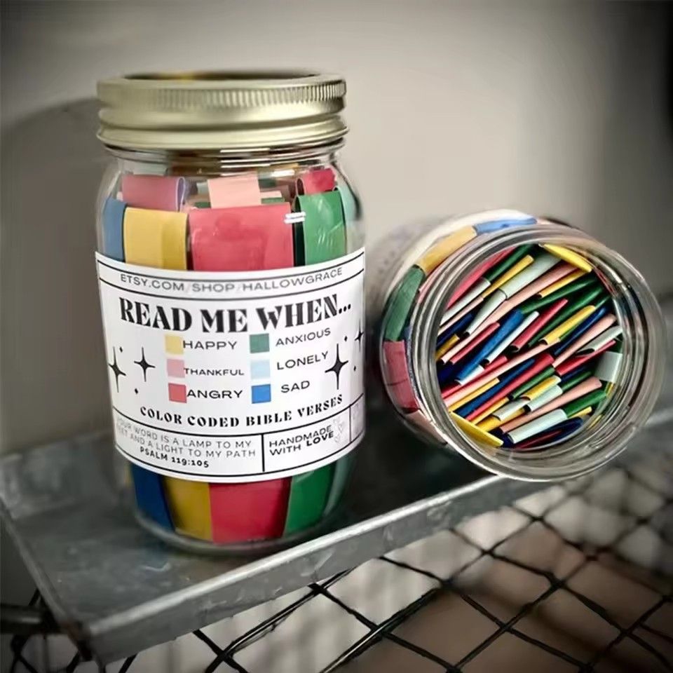 Verse Jar Bible Verses in A Jar Color Coded Blessings Jar 60 Cards Give The Comfort of God's Best Christian Bible Gifts