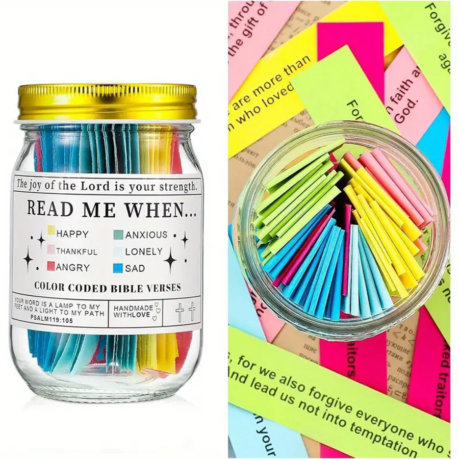 Verse Jar Bible Verses in A Jar Color Coded Blessings Jar 60 Cards Give The Comfort of God's Best Christian Bible Gifts