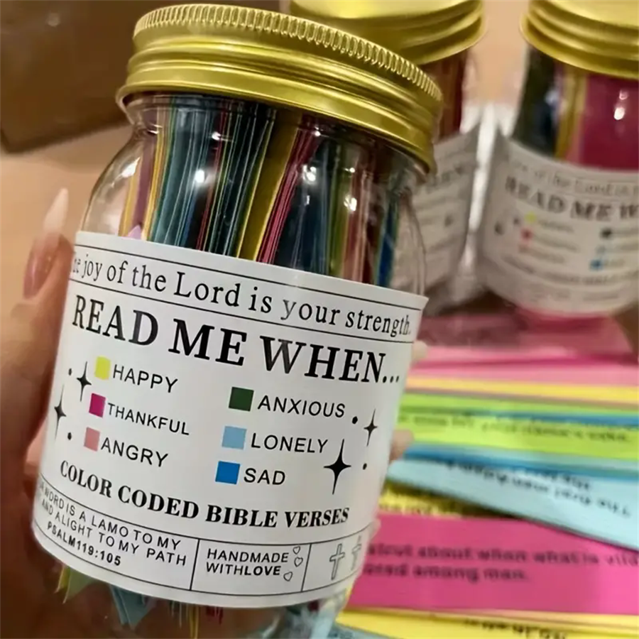 Verse Jar Bible Verses in A Jar Color Coded Blessings Jar 60 Cards Give The Comfort of God's Best Christian Bible Gifts