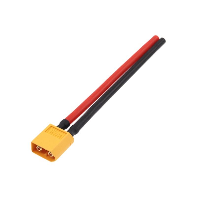 XT60 male and female connectors with 10CM 14AWG silicone cable suitable for Lipo Rc batteries, drones, cars, and ships