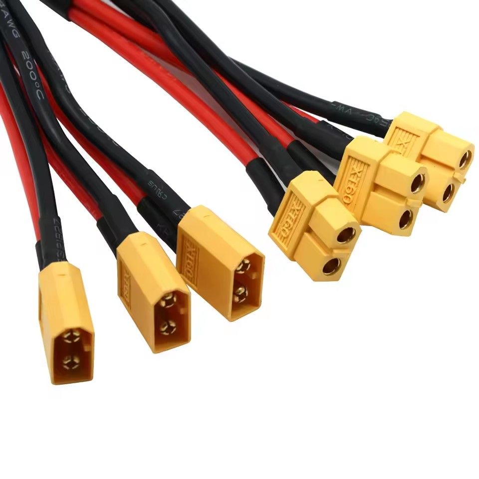 XT60 male and female connectors with 10CM 14AWG silicone cable suitable for Lipo Rc batteries, drones, cars, and ships