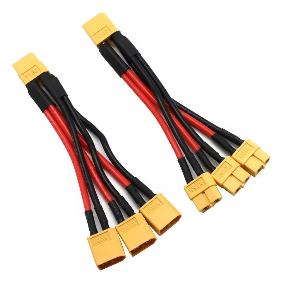 XT60 male and female connectors with 10CM 14AWG silicone cable suitable for Lipo Rc batteries, drones, cars, and ships
