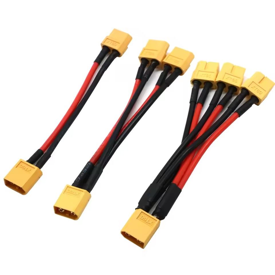 XT60 male and female connectors with 10CM 14AWG silicone cable suitable for Lipo Rc batteries, drones, cars, and ships