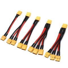 XT60 male and female connectors with 10CM 14AWG silicone cable suitable for Lipo Rc batteries, drones, cars, and ships
