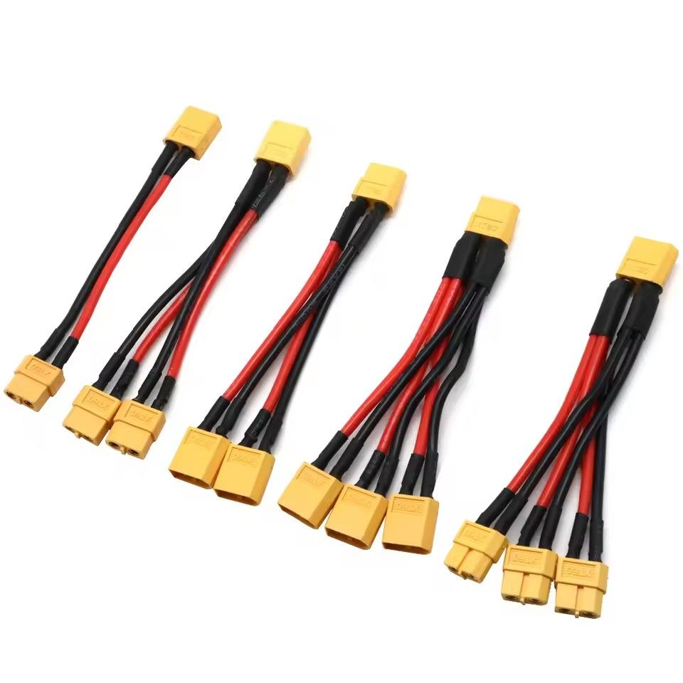 XT60 male and female connectors with 10CM 14AWG silicone cable suitable for Lipo Rc batteries, drones, cars, and ships