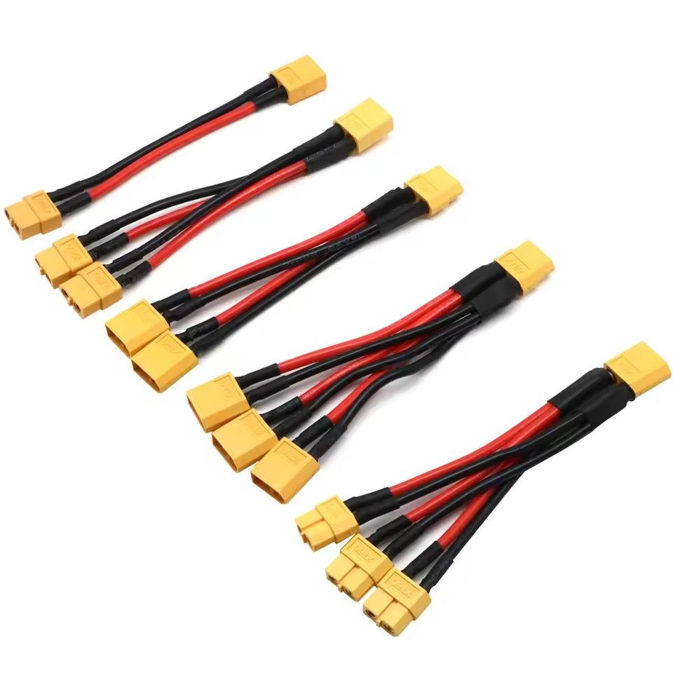 XT60 male and female connectors with 10CM 14AWG silicone cable suitable for Lipo Rc batteries, drones, cars, and ships