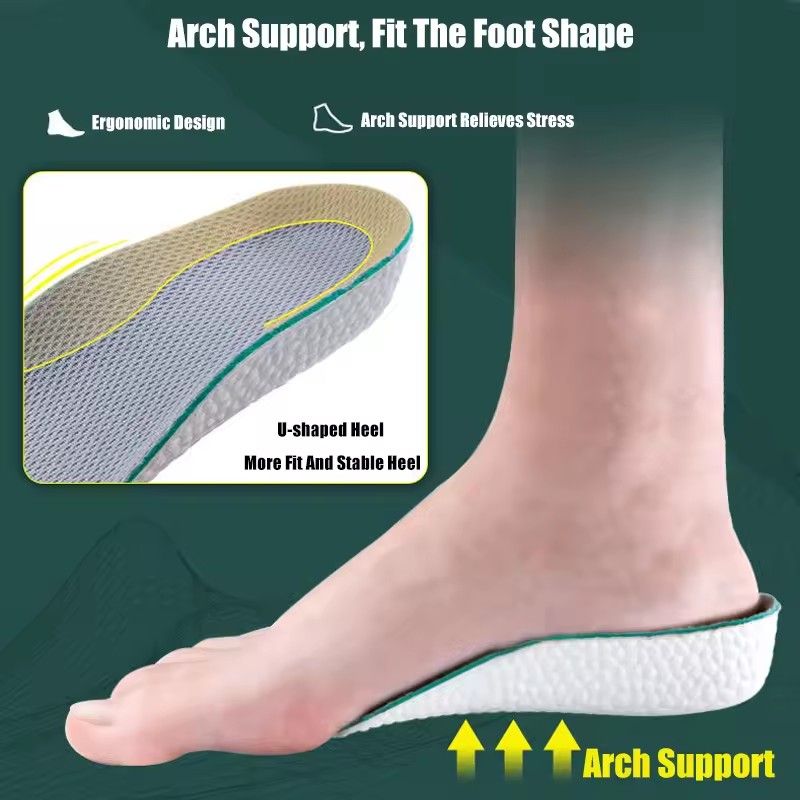 Insoles that increase the height of men and women flat foot arch support orthotic insoles heel lifting viscoelastic foam insoles
