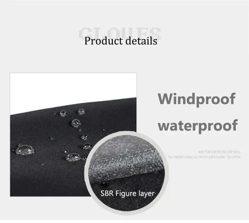 Black Winter Warm Full Finger Waterproof Bicycle Outdoor Sports Running Motorcycle Skiing Touchscreen Wool Gloves