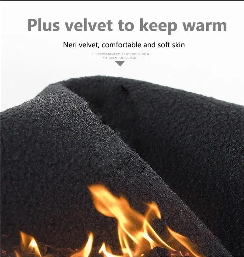 Black Winter Warm Full Finger Waterproof Bicycle Outdoor Sports Running Motorcycle Skiing Touchscreen Wool Gloves
