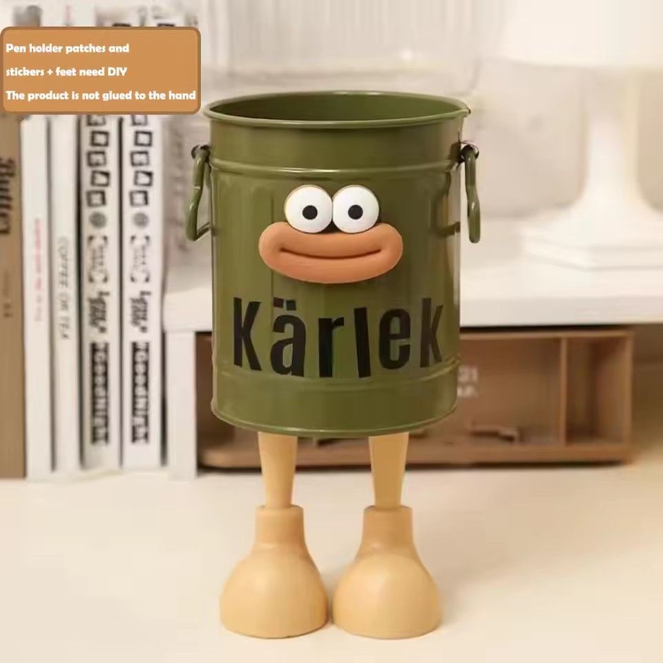 Cartoon pencil holder material for office storage, desktop storage, home studio storage (random letter stickers) 1 piece