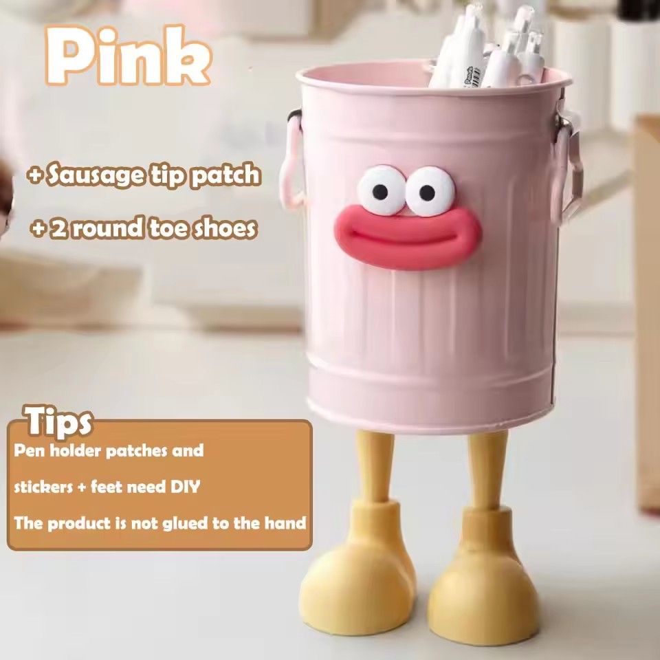 Cartoon pencil holder material for office storage, desktop storage, home studio storage (random letter stickers) 1 piece