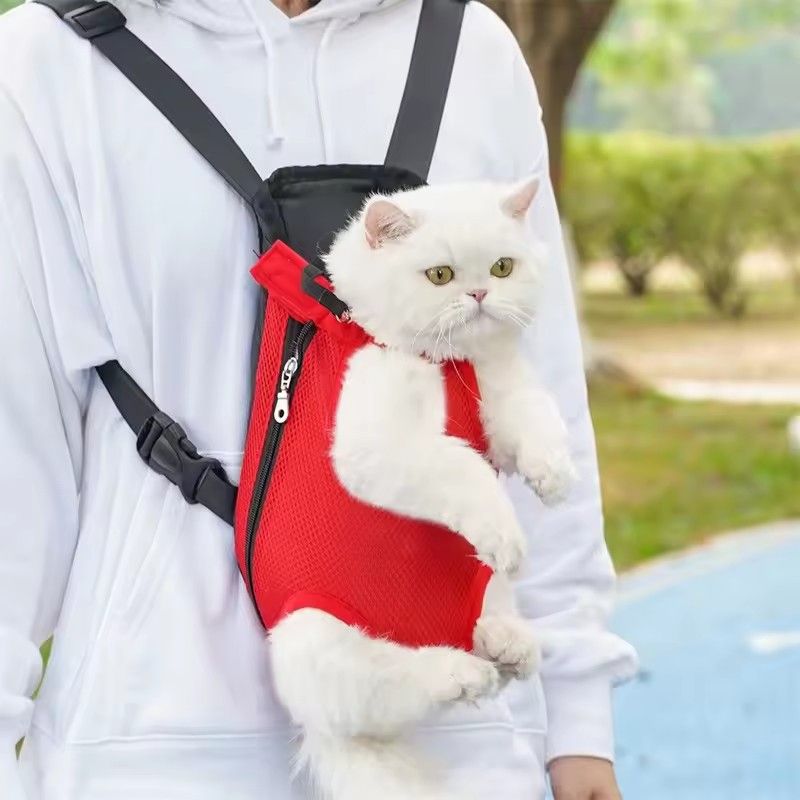 Adjustable Carrier Bag for Cats, Double Shoulder Pet Backpack, Portable Outdoor Travel Bag, Camping, Hiking, Cat Bag, Dog Bag