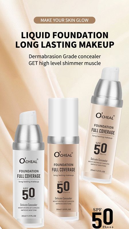 O'CHEAL 50PA+++ Liquid Base Cream Durable Coverage Makeup Corrector Moisturizing Bright Skin Tone Moisturizing Beauty Cream