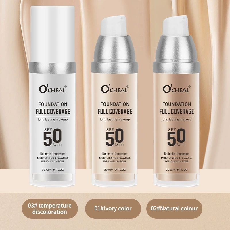 O'CHEAL 50PA+++ Liquid Base Cream Durable Coverage Makeup Corrector Moisturizing Bright Skin Tone Moisturizing Beauty Cream