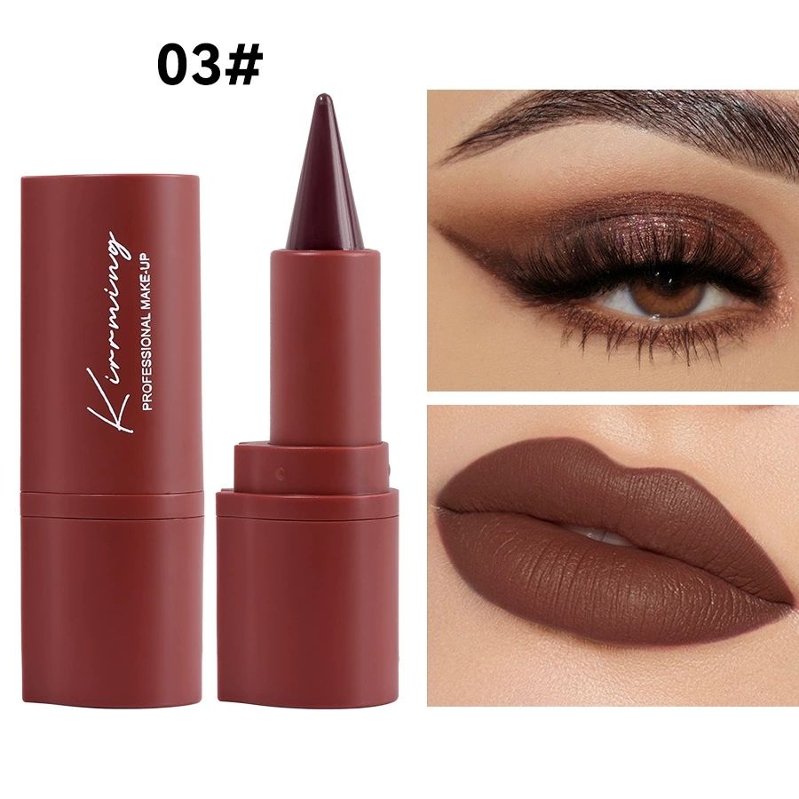 KIRRMING Frosted Velvet Cream Soft and Durable Waterproof Two in one Eyeliner Lipstick 4-color Waterproof and Durable Frosted B2-1023 view 10
