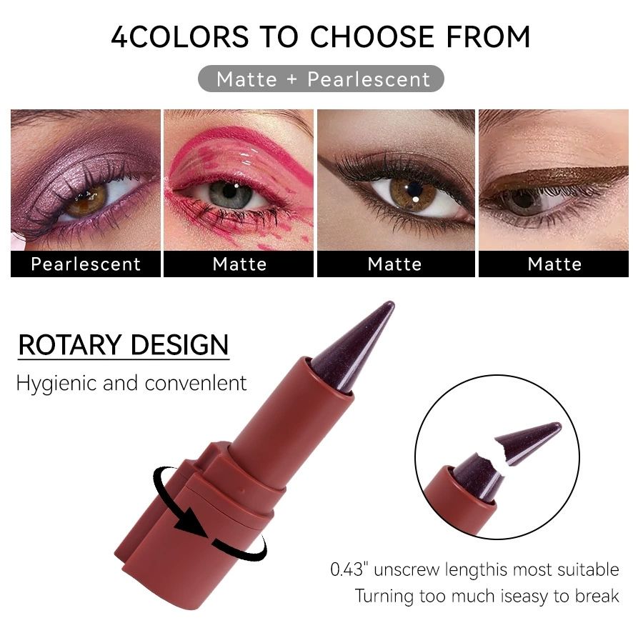 KIRRMING Frosted Velvet Cream Soft and Durable Waterproof Two in one Eyeliner Lipstick 4-color Waterproof and Durable Frosted B2-1023 view 5
