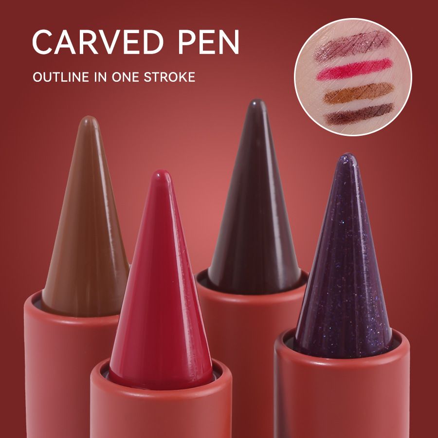 KIRRMING Frosted Velvet Cream Soft and Durable Waterproof Two in one Eyeliner Lipstick 4-color Waterproof and Durable Frosted B2-1023 view 7