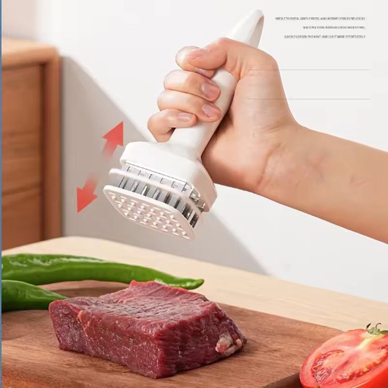 Stainless Steel Meat Softener, 24 Needles, Automatic Spring Hammer, Rib Fracture Perforating Machine, Kitchen Utensils