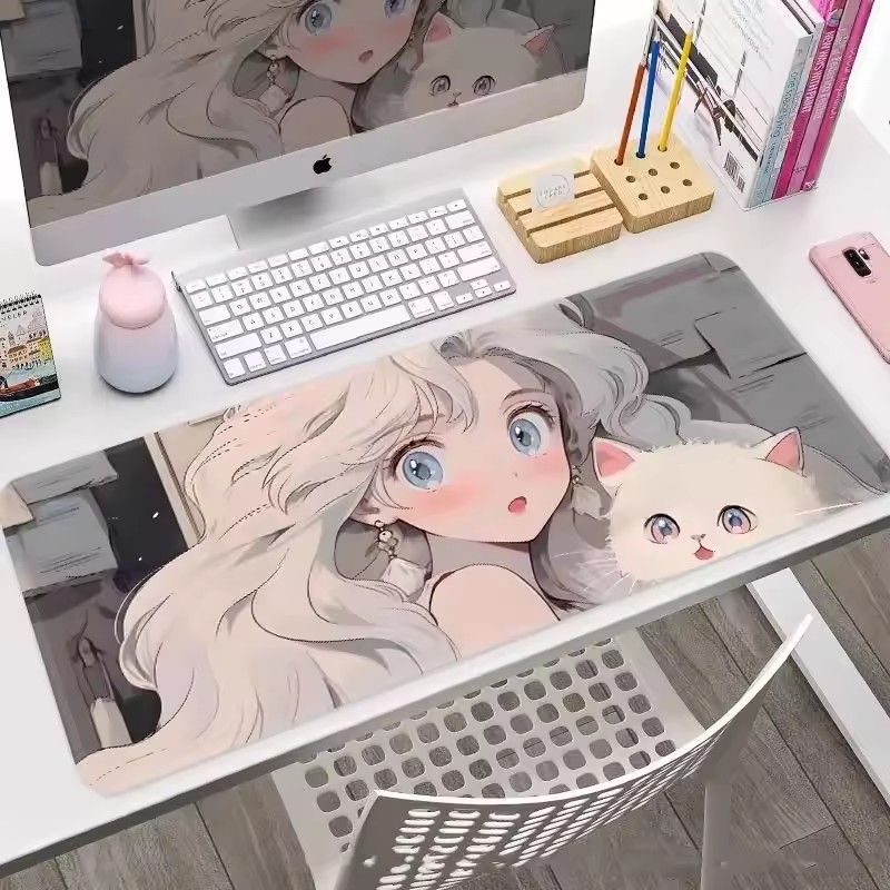 Large Mouse Mat For Games, Easy To Clean, Non-Slip, Rubber, For Computer Keyboard