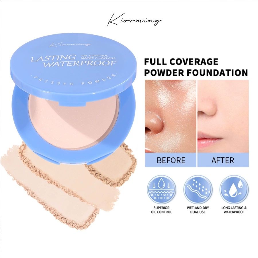 KIRRMING Long Lasting Face Adjustment Powder, Water Resistant, Matte, Oil Control, Compact Powder, Finish, Makeup Powder Press view 5