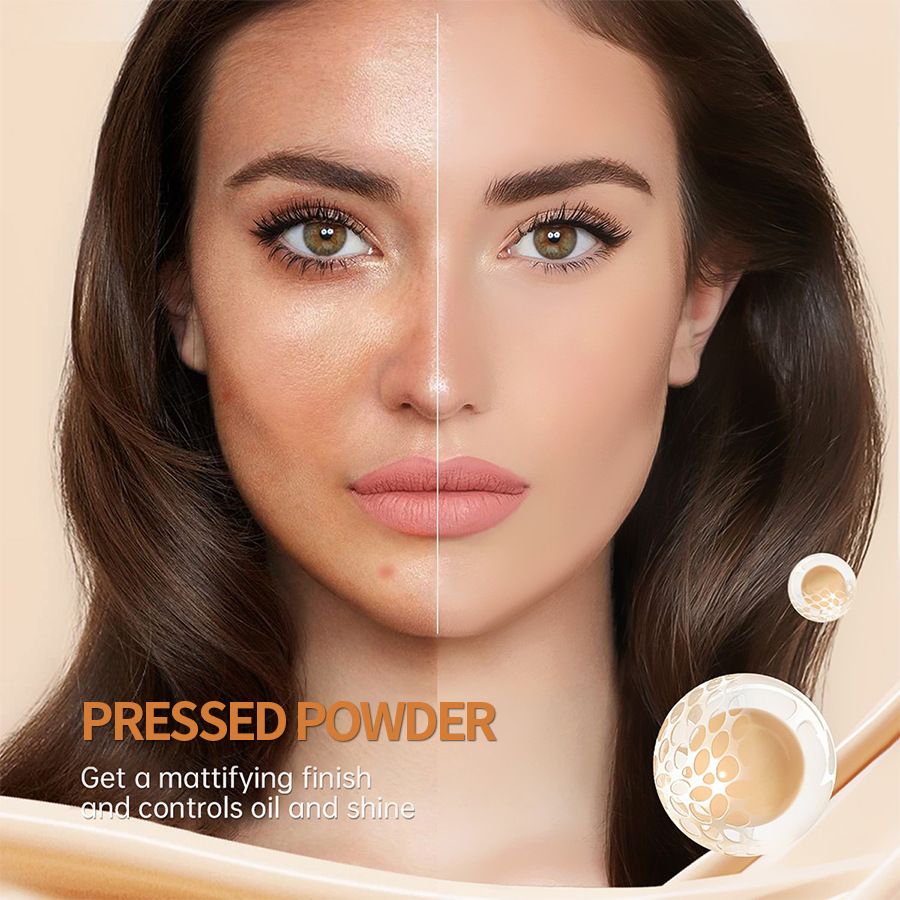 KIRRMING Long Lasting Face Adjustment Powder, Water Resistant, Matte, Oil Control, Compact Powder, Finish, Makeup Powder Press view 3