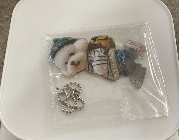New Creative Dog Backpack Pendant Car Acrylic Flat Pendant Cute Keychain Gift for Best Friends Pendant