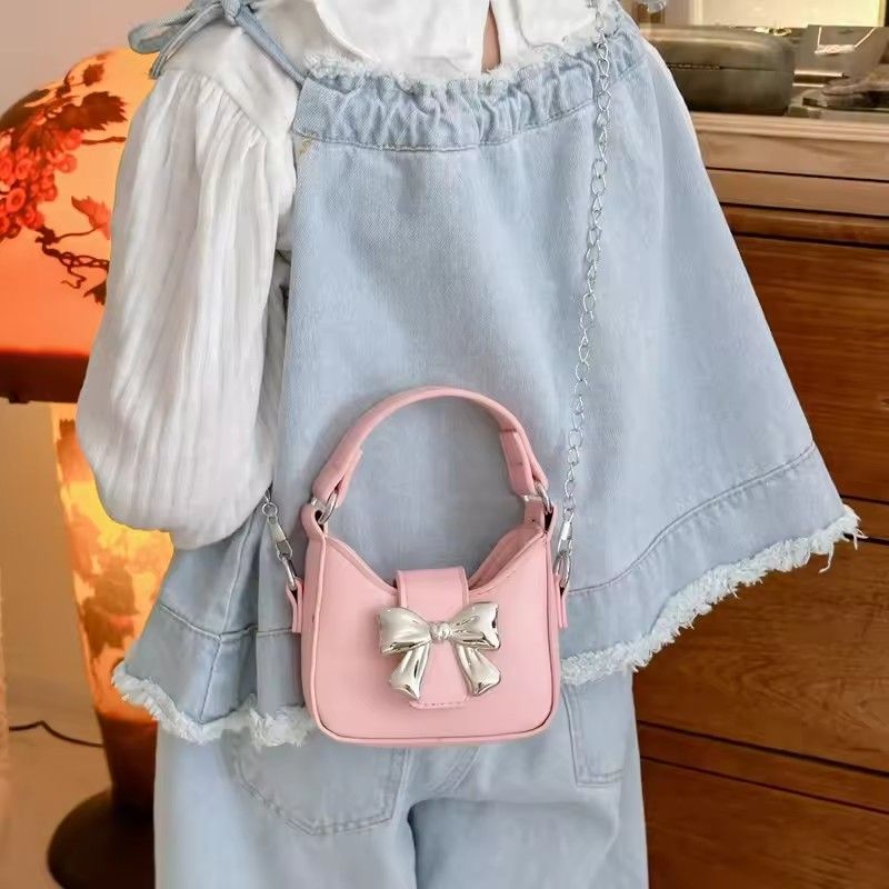 Princess Handbag For Girl, Cute Chain And Bow Straps For Girl, Bow Handbags, Small Child Handbags And Bags, Gift