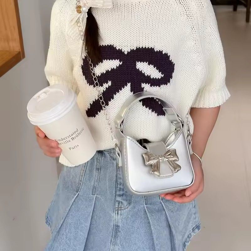 Princess Handbag For Girl, Cute Chain And Bow Straps For Girl, Bow Handbags, Small Child Handbags And Bags, Gift