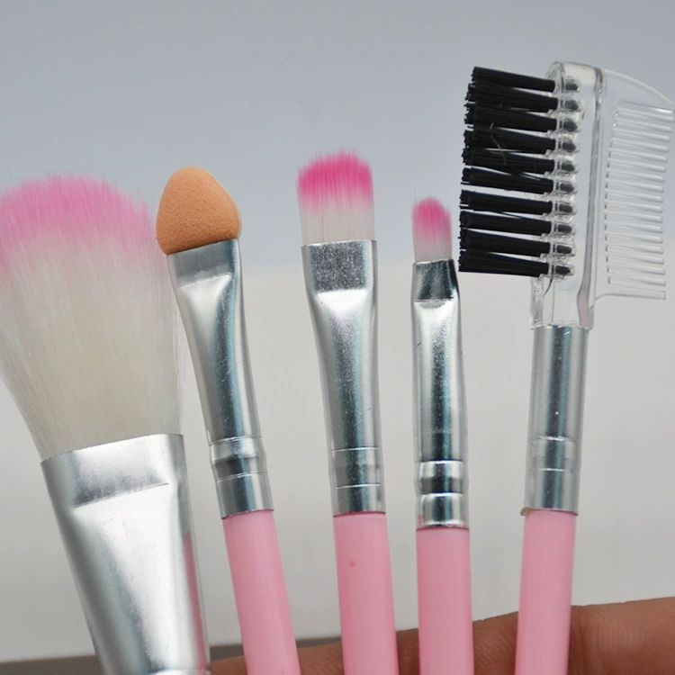 Set of Makeup Brushes for Women, 5pcs, Eyeshadow Powder, Eyelash Beauty, Cheek Color, Hot Cosmetic Tool