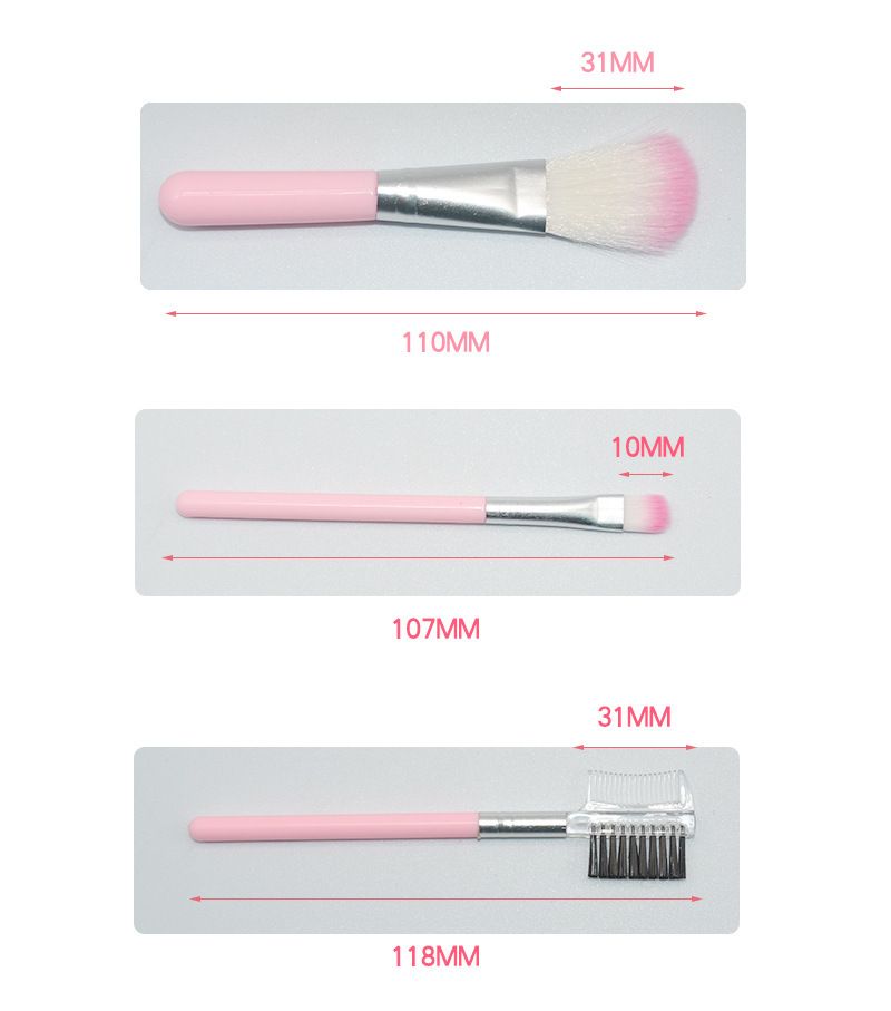 Set of Makeup Brushes for Women, 5pcs, Eyeshadow Powder, Eyelash Beauty, Cheek Color, Hot Cosmetic Tool