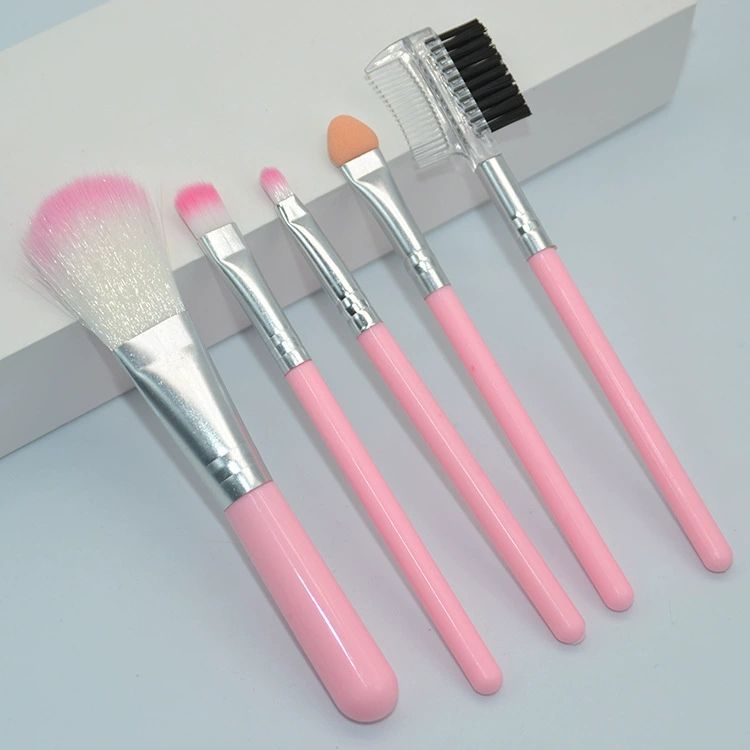 Set of Makeup Brushes for Women, 5pcs, Eyeshadow Powder, Eyelash Beauty, Cheek Color, Hot Cosmetic Tool