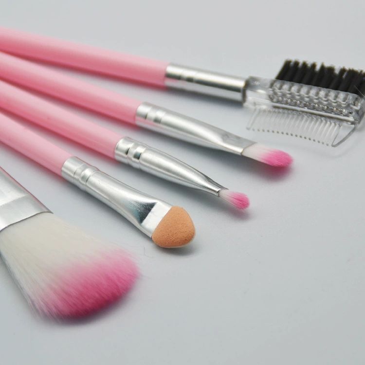 Set of Makeup Brushes for Women, 5pcs, Eyeshadow Powder, Eyelash Beauty, Cheek Color, Hot Cosmetic Tool