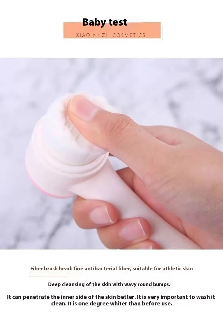 3D Double Silicone Facial Cleansing Brush, Manual Massage Facial Brush, Soft Brush Exfoliant, Double Face Face Wash Brush