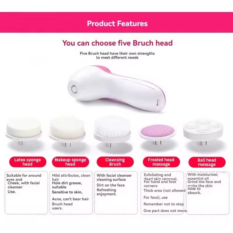 5 in 1 Electric Massager for Facial Care, Facial Cleanser, Beauty Massager, Beauty Device