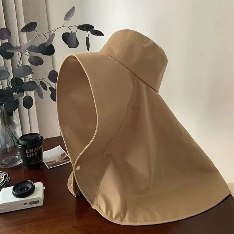 Full Face Sun Protection Big Brim Shawl Sun Hat Women's Neck Protection Integrated UV Protection Fisherman Hat