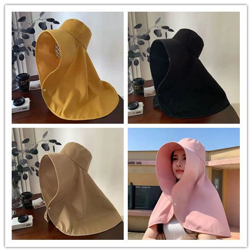 Full Face Sun Protection Big Brim Shawl Sun Hat Women's Neck Protection Integrated UV Protection Fisherman Hat