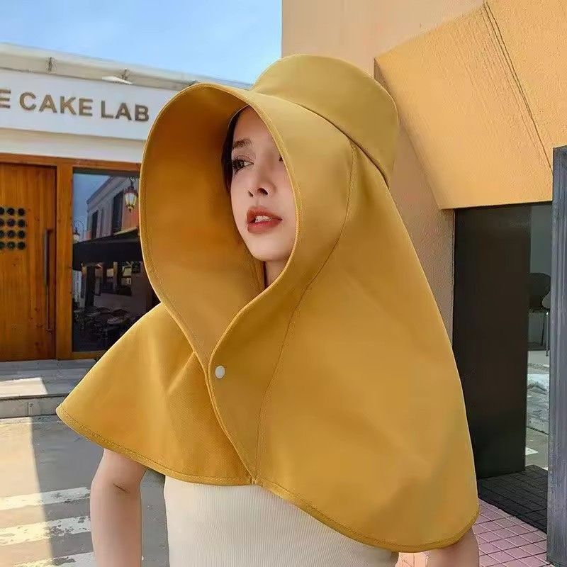 Full Face Sun Protection Big Brim Shawl Sun Hat Women's Neck Protection Integrated UV Protection Fisherman Hat